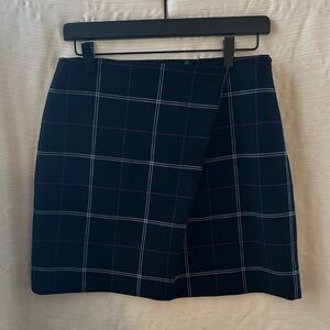 Plaid Navy Blue Banana Republic Skirt